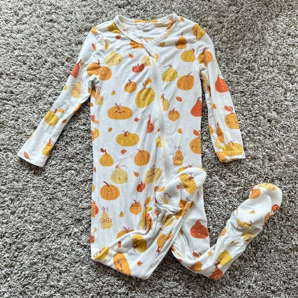 Angel Dear Bamboo Footie Sleepy Pajama Longsleeve Halloween Pumpkins 12-18 Month - Picture 1 of 5